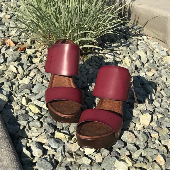 Wine chunky platform clog sandals✨ - Picture 5 of 6